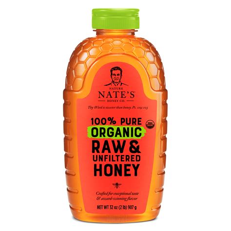 Nate's honey - Enjoy Nate’s raw & unfiltered Texas honey on anything needing natural sweetness – morning coffee or tea, oatmeal, yogurt – or as a better-for-you sweetener in baked goods. PURITY GUARANTEE: Every bottle of Nate’s most-trusted honey has a purity guarantee to uphold strict testing standards that provide an unmatched level of care and ...